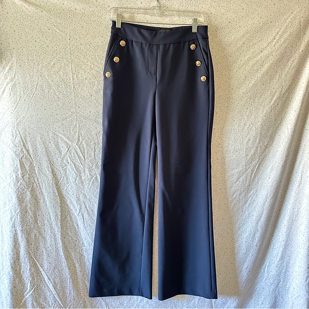 Rachel Zoe Navy Blue High Waisted Trousers w/Gold Buttons